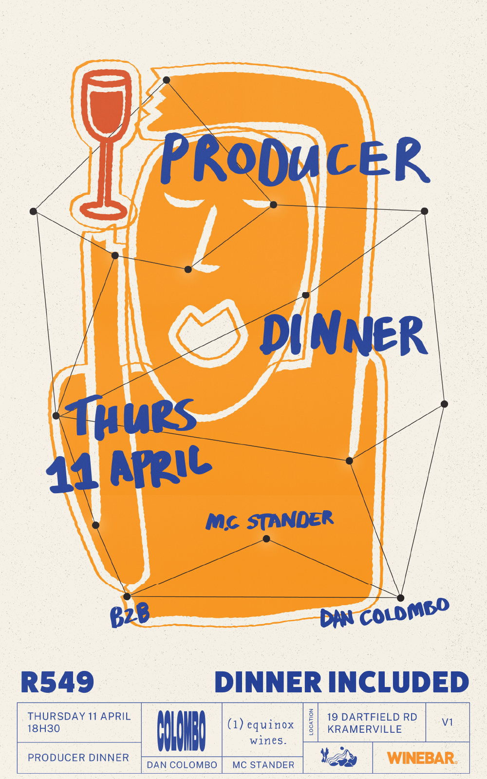 Producer Dinner w/ Colombo & (ℓ)Equinox – Thurs 11 Apr